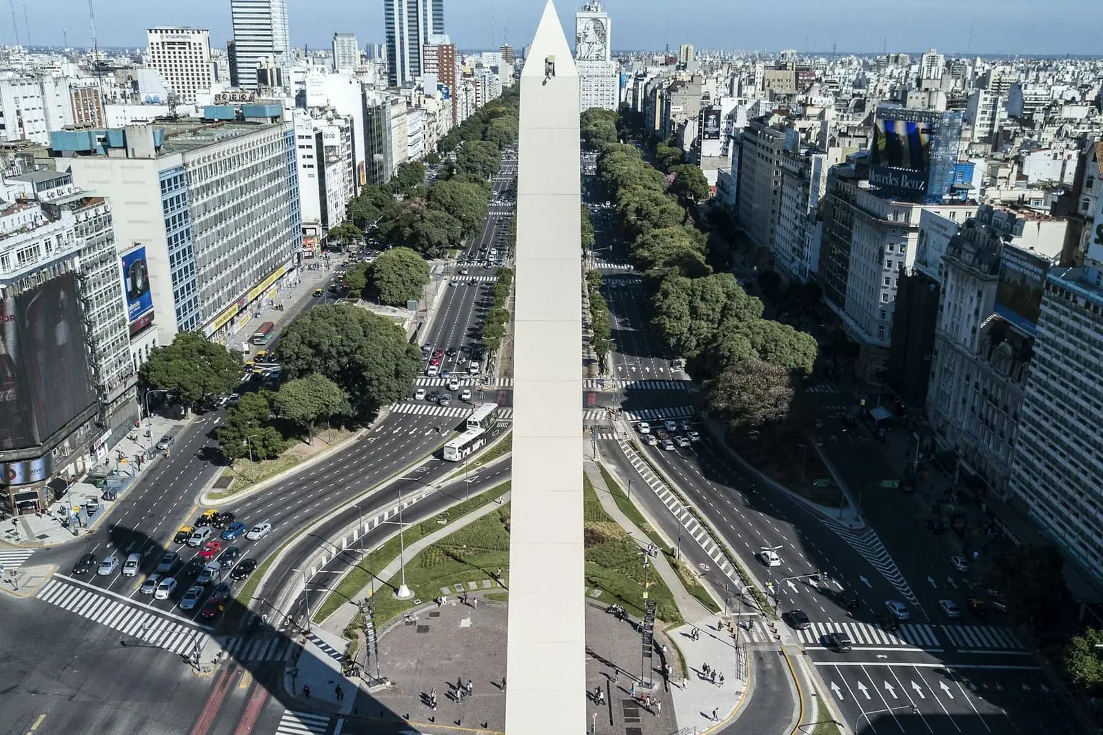 The Obelisco on 9 de Julio Avenue, Buenos Aires, Argentina