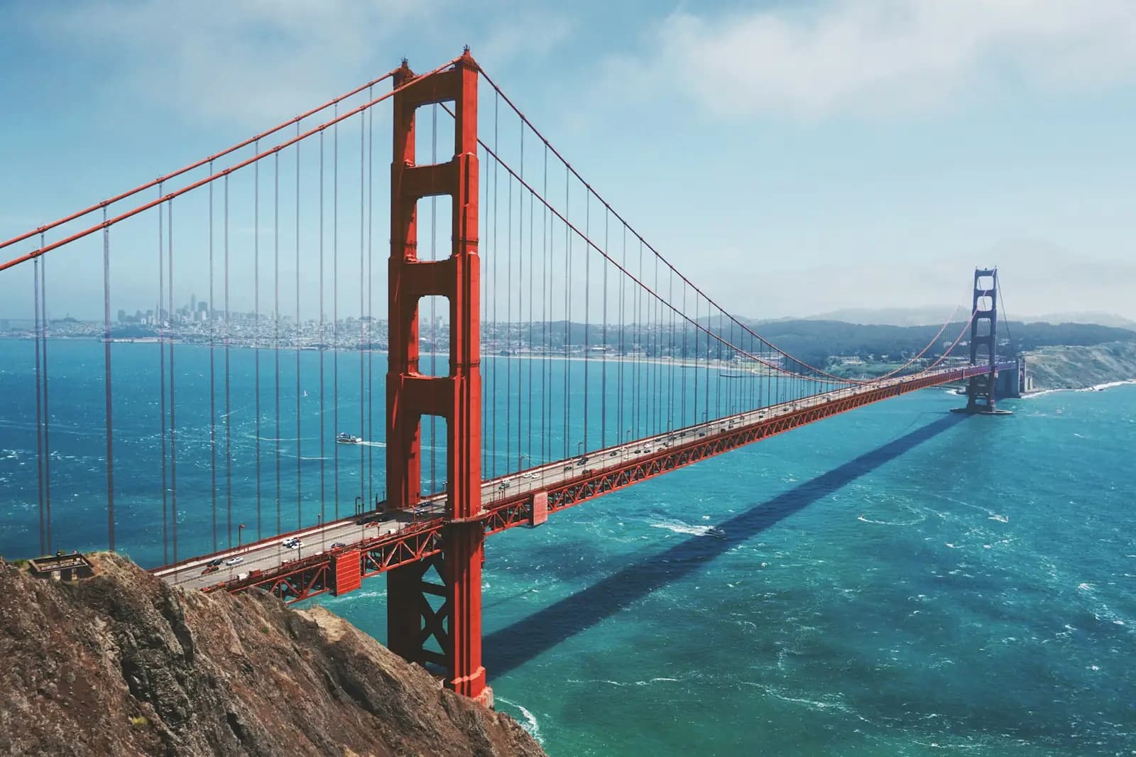 The Golden Gate Bridge over the Pacific, San Francisco, USA